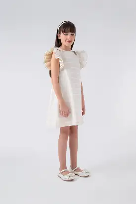 A-Line Cute Dress With Armhole Ruffle