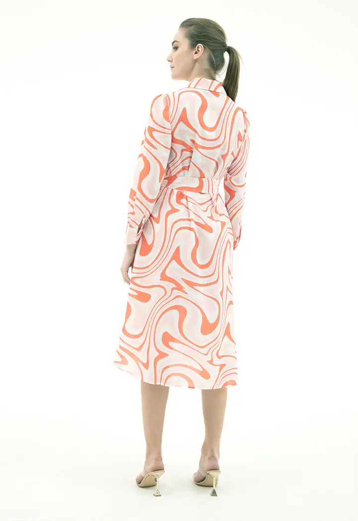 Abstract Allover Printed Dress