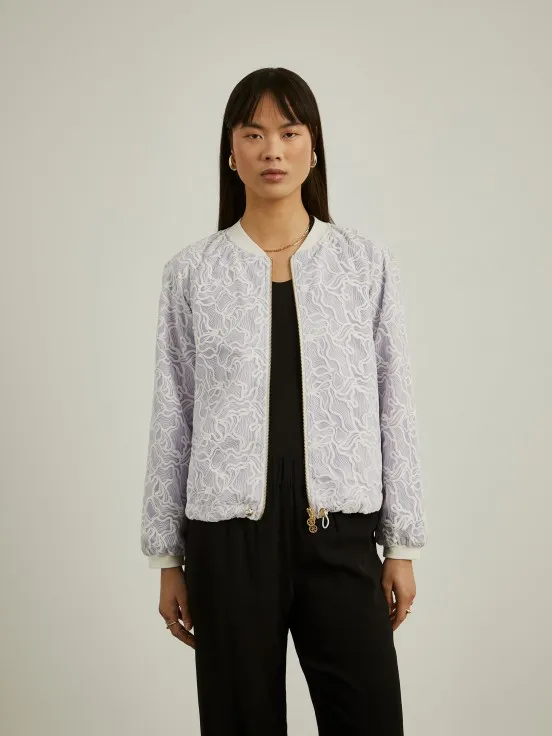 Abstract pattern bomber jacket