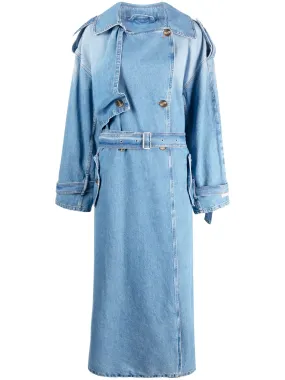 Acne Studios Denim Trench Coat in Distressed Blue | Luxury and style at your fingertips