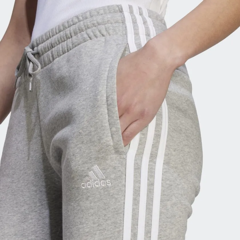 ADIDAS WOMEN'S 3-STRIPE FLEECE GREY PANTS