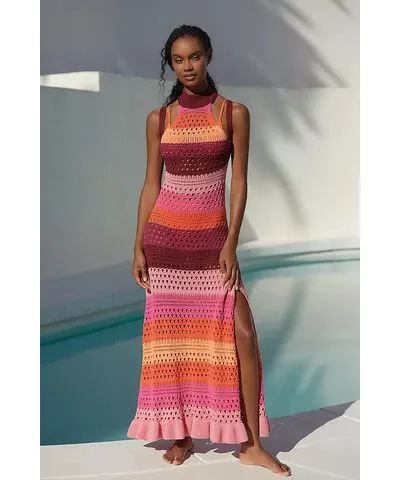 Anthropologie Crochet Halter Cover-Up Dress