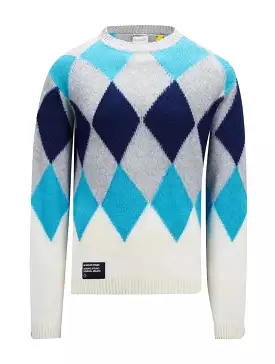 Argyle sweater in wool and cashmere