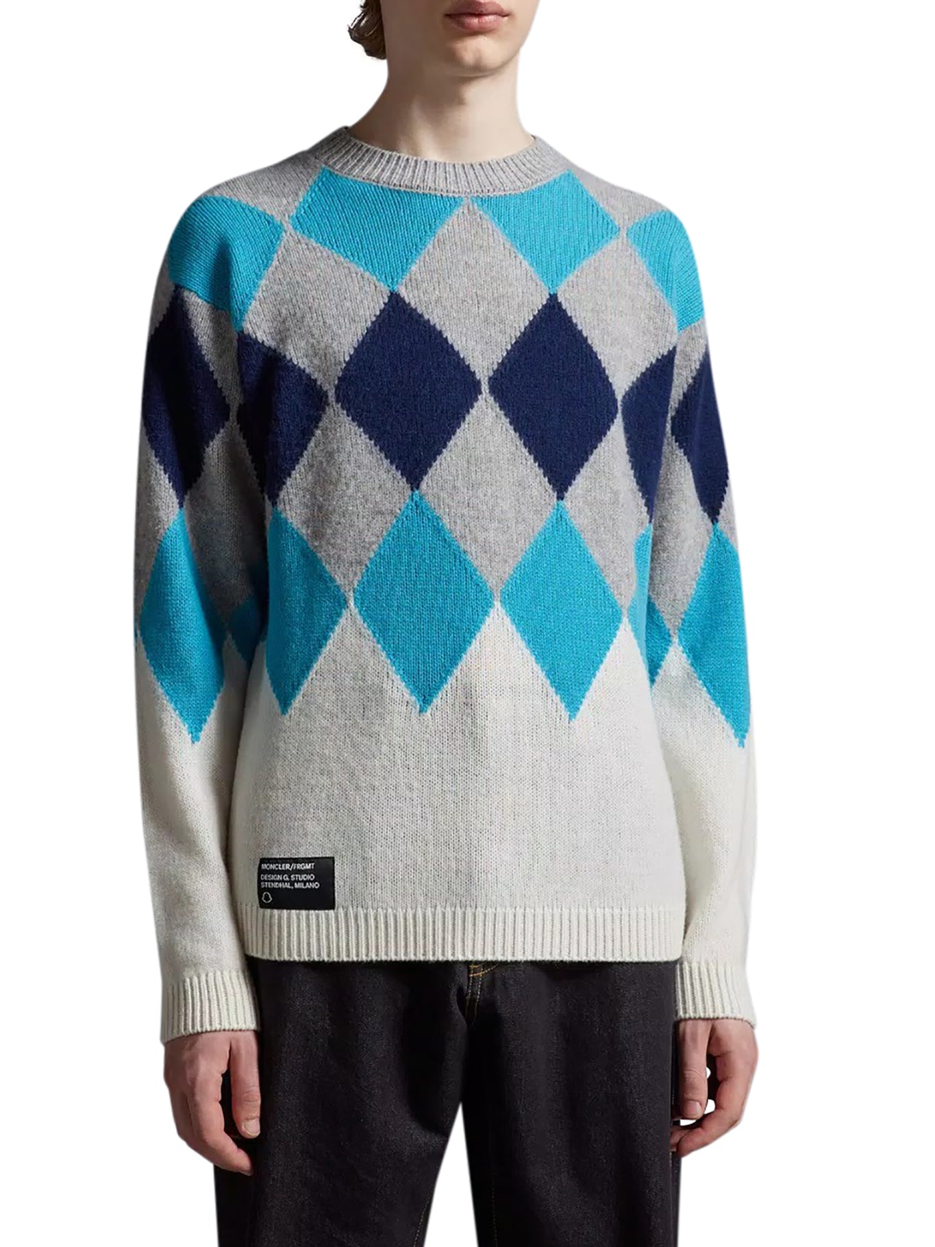 Argyle sweater in wool and cashmere