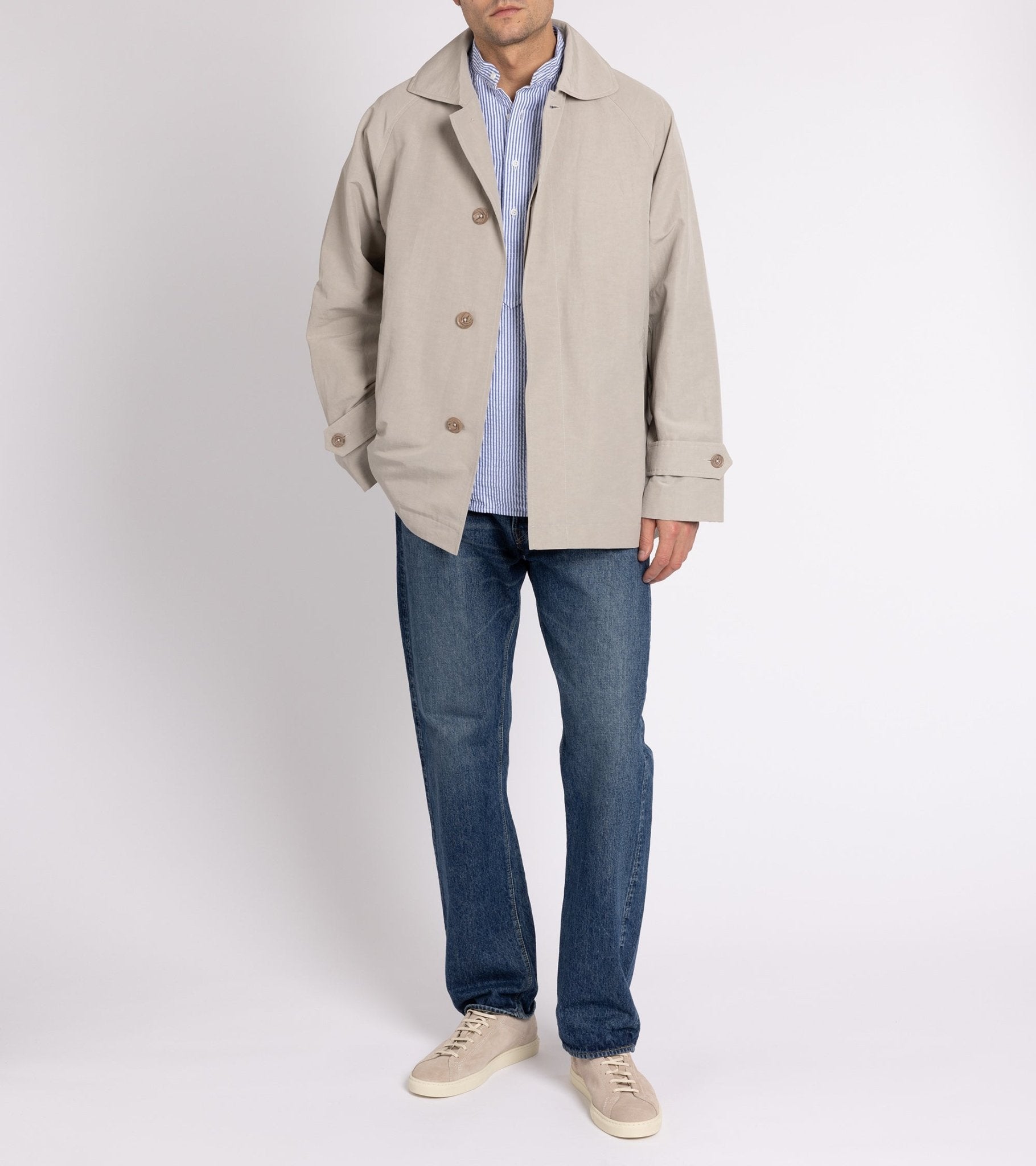 Arpenteur Cotton Nylon Linen Utile Coat: Sand