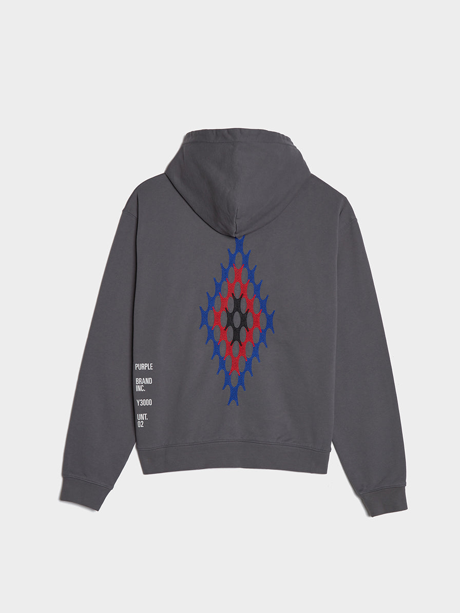 Artifact Embroidered Hoodie, Charcoal