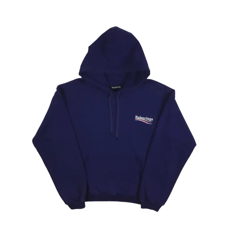 Balenciaga Navy Political Campaign Hoodie