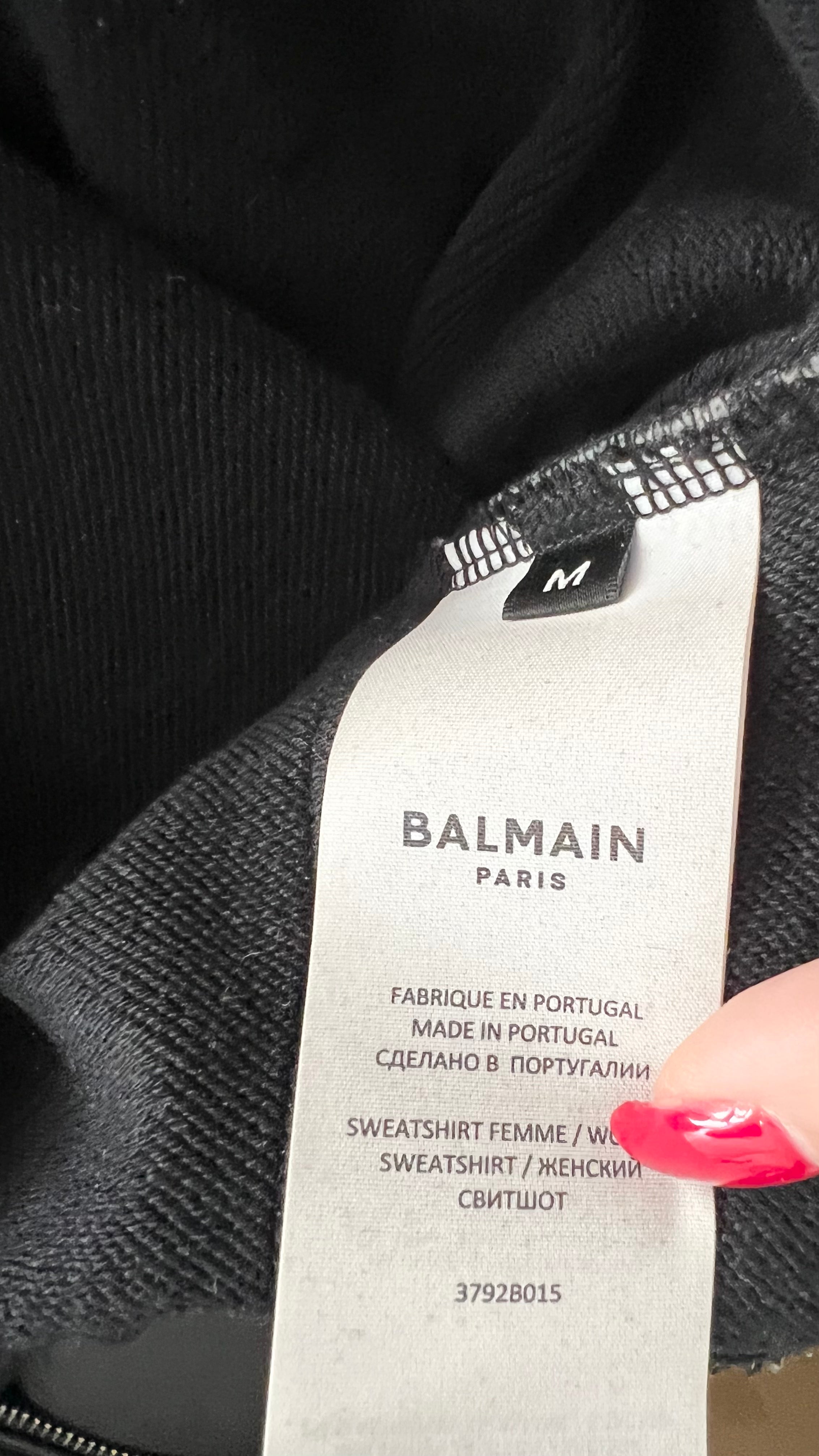 Balmain Cropped Logo Hoodie