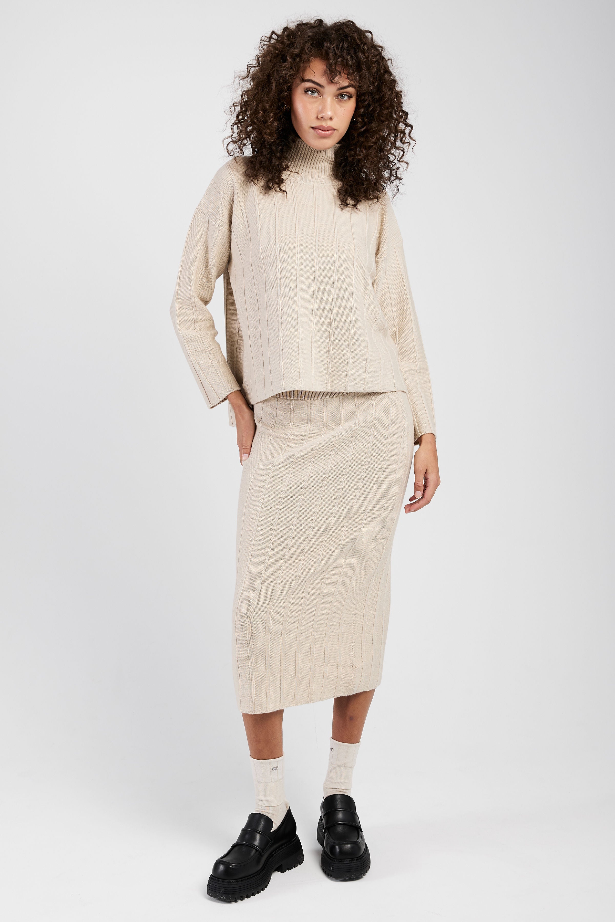 Beira Ribbed Sweater in Beige