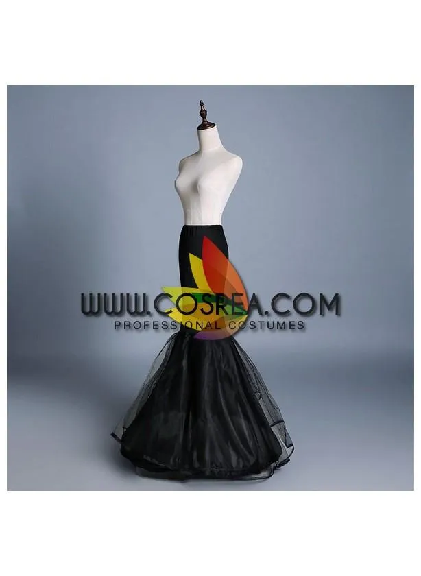 Black Single Tier Mermaid Tail Petticoat