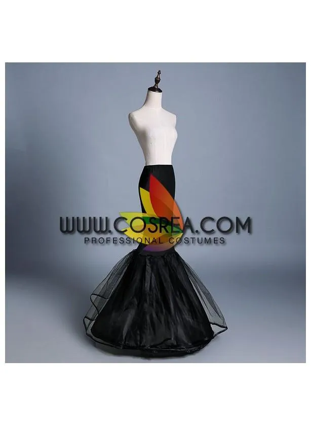 Black Single Tier Mermaid Tail Petticoat