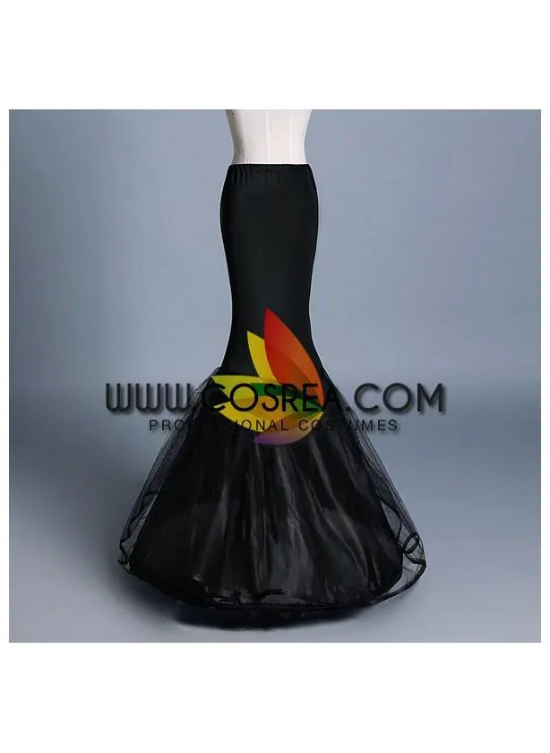 Black Single Tier Mermaid Tail Petticoat