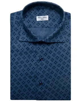 Blue and Navy Floral Dress Shirt