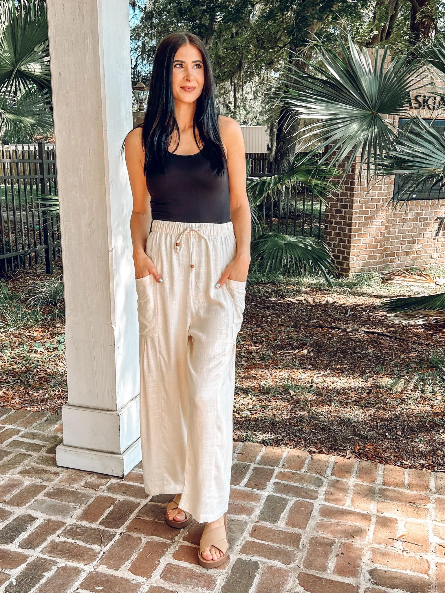 Classic Linen Slouch Pant | Oatmeal