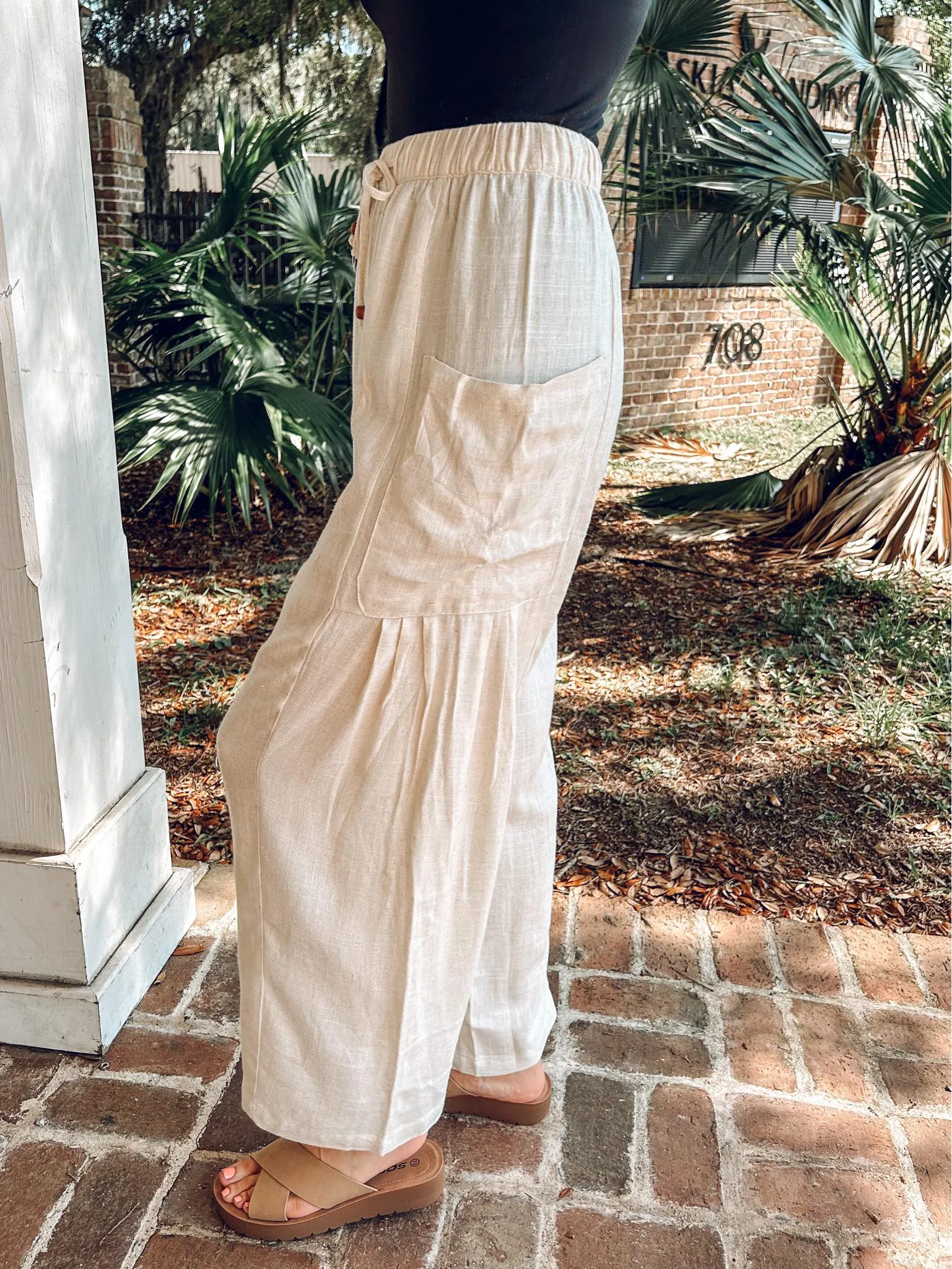 Classic Linen Slouch Pant | Oatmeal