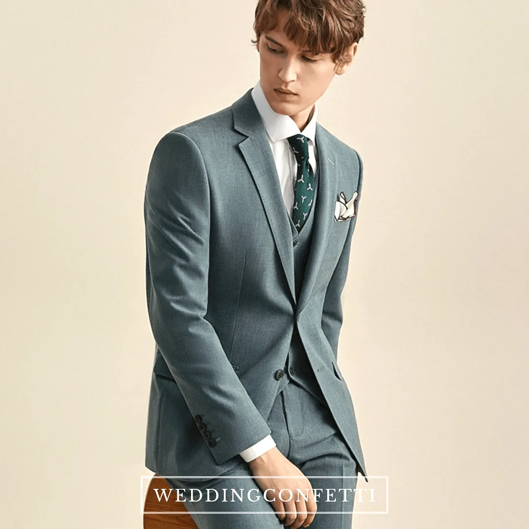 Clementine Groom Teal Green Suit, Vest, Pants (3 Piece)