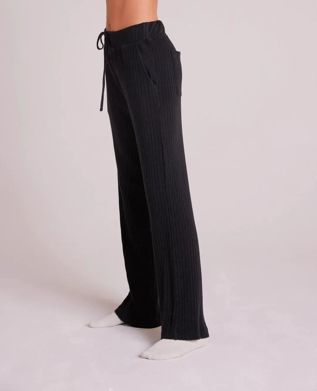 CONTRAST WAISTBAND WIDE LEG PANT