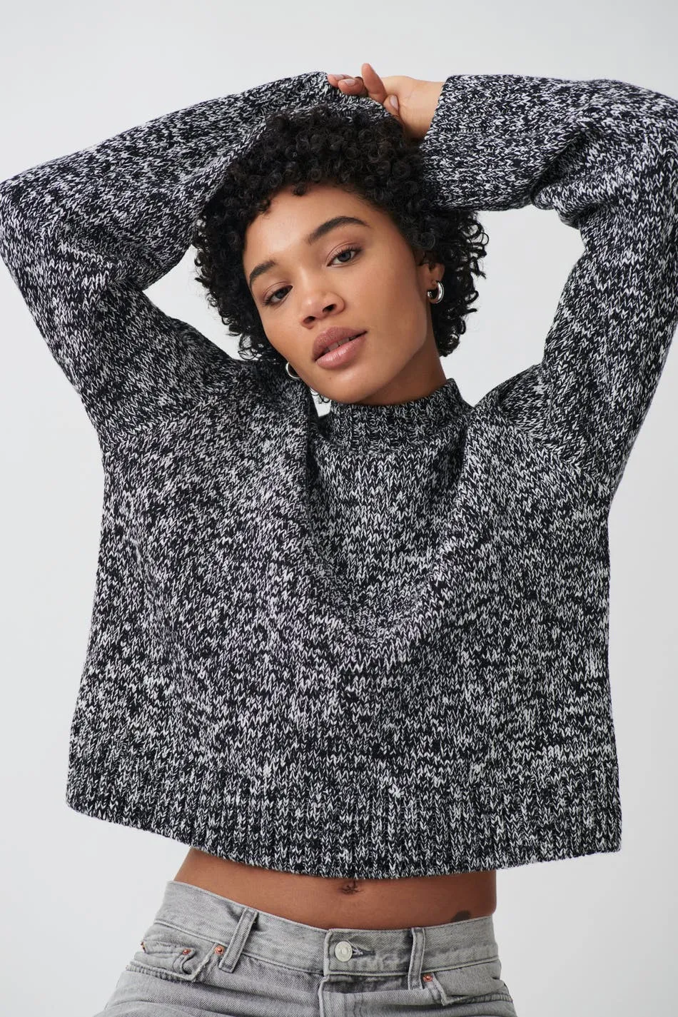 Cotton mélange knit sweater