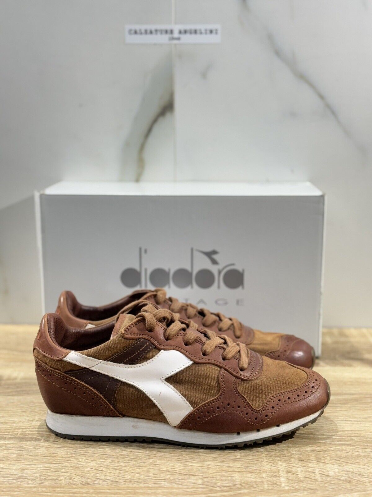 Diadora Heritage Sneaker Uomo Trident C Dyed Pelle Brown Sneaker 40.5