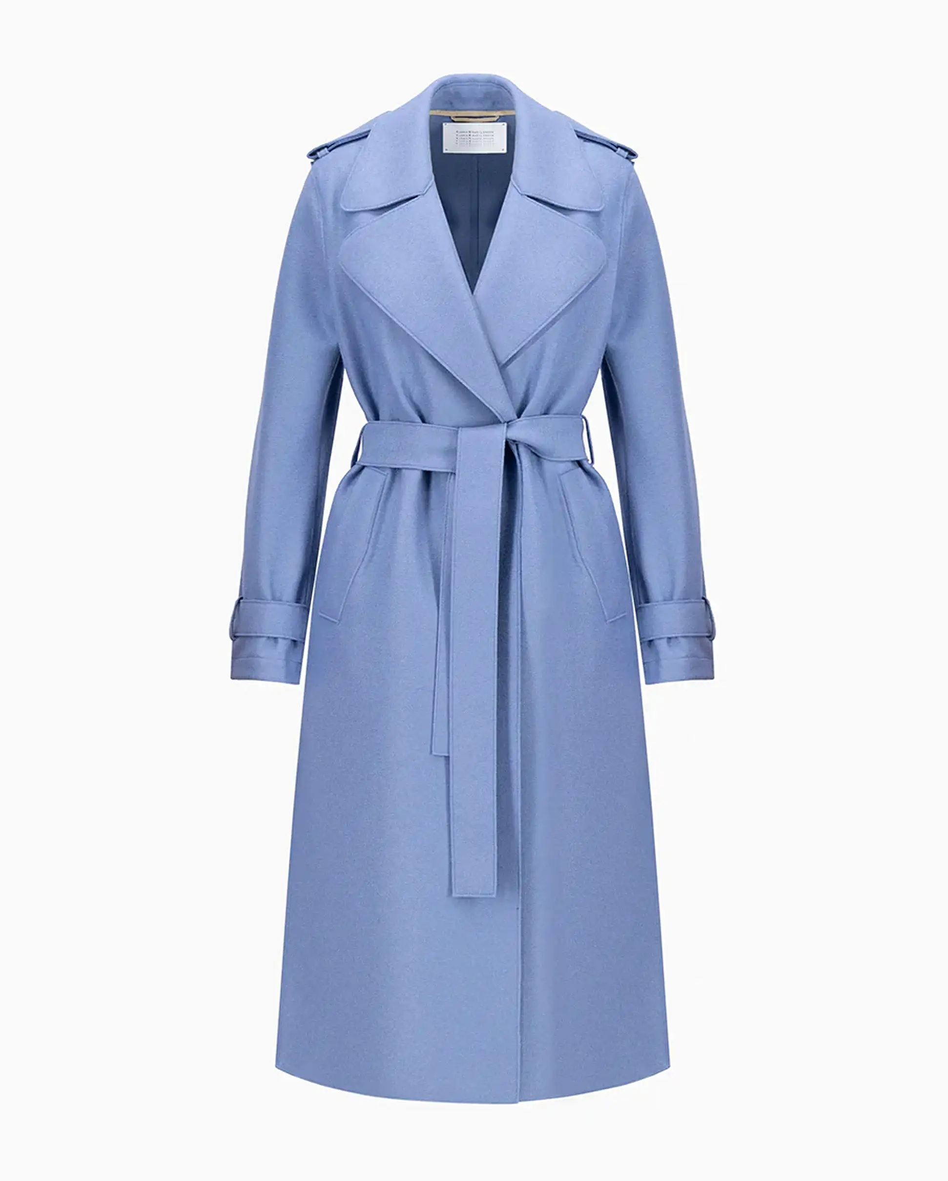 DOUBLE VENT TRENCH COAT / DENIM BLUE