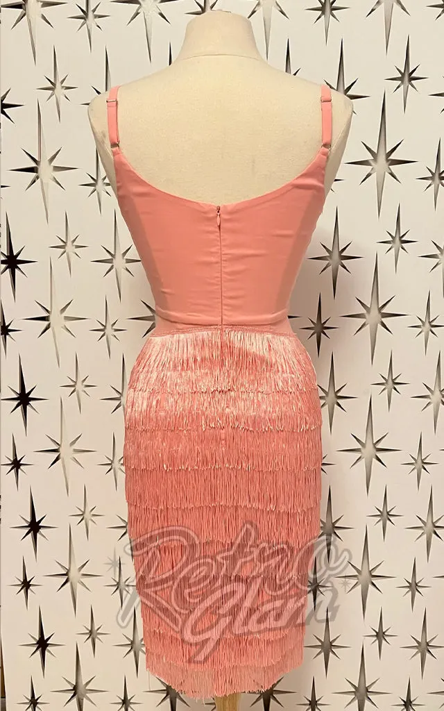 Elle Rebel Some Like It Hot Fringe Dress in Pink - XL left only (fits large)