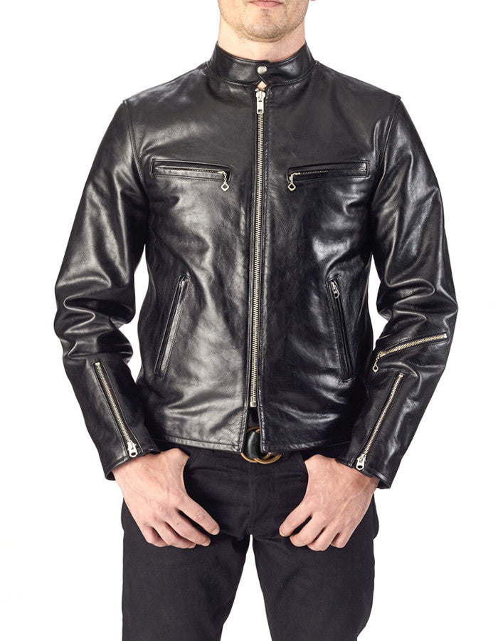 ENDURANCE - Leather Cafe Racer Jacket