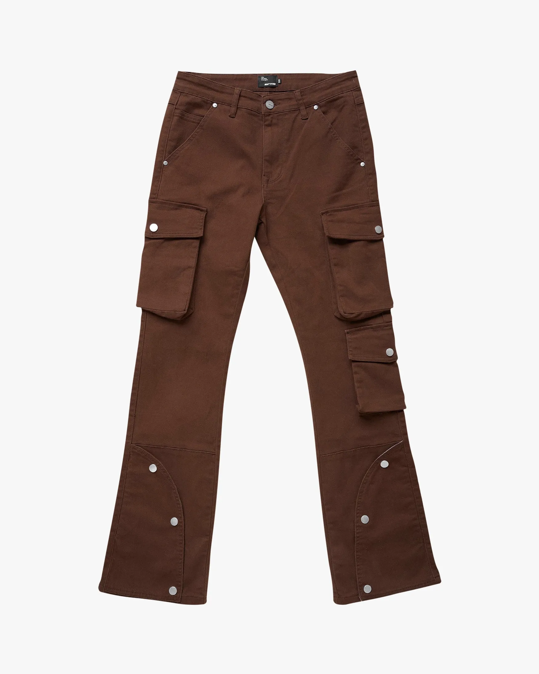 EPTM CLEAN POCKET FLARE PANTS - BROWN