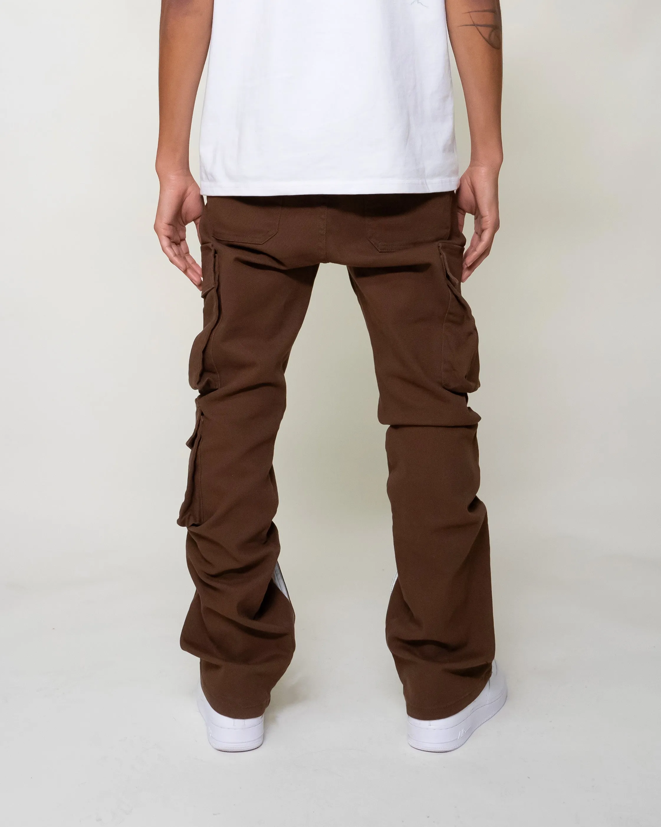 EPTM CLEAN POCKET FLARE PANTS - BROWN