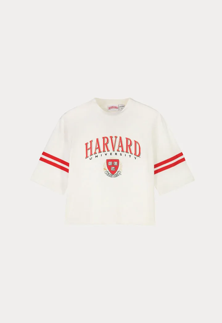 Harvard Printed Stripe Sleeve T-Shirt