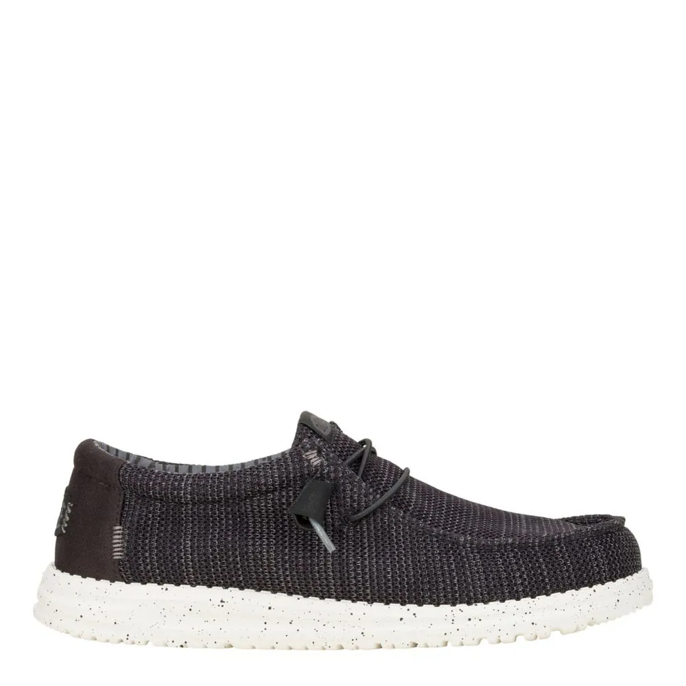 HEYDUDE  MENS WALLY KNIT SLIP ON SNEAKER