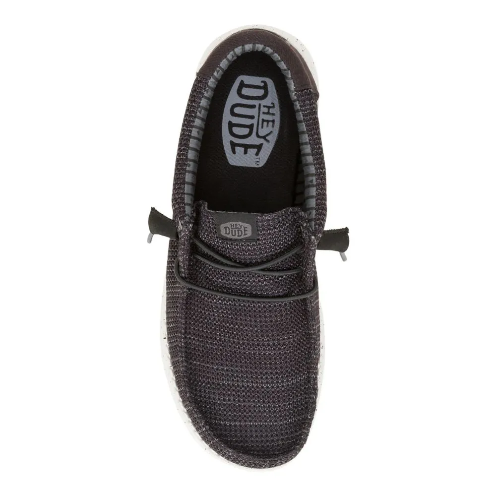 HEYDUDE  MENS WALLY KNIT SLIP ON SNEAKER