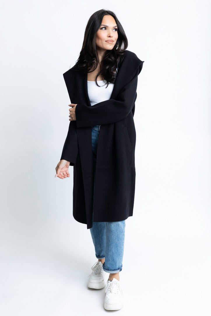 Hooded Sweater Cardigan Coat