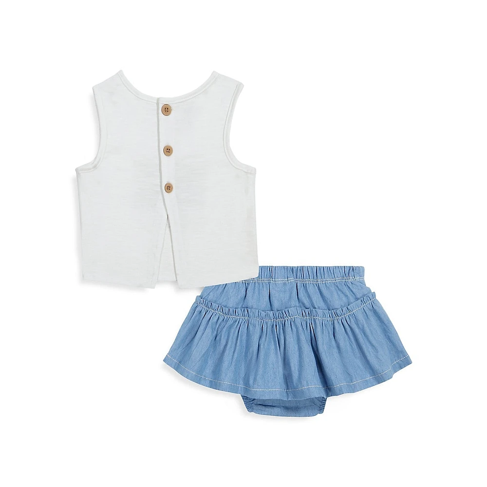 Hudson's Bay Baby Girl's 2-Piece Tank Top & Skirted Diaper Cover Set