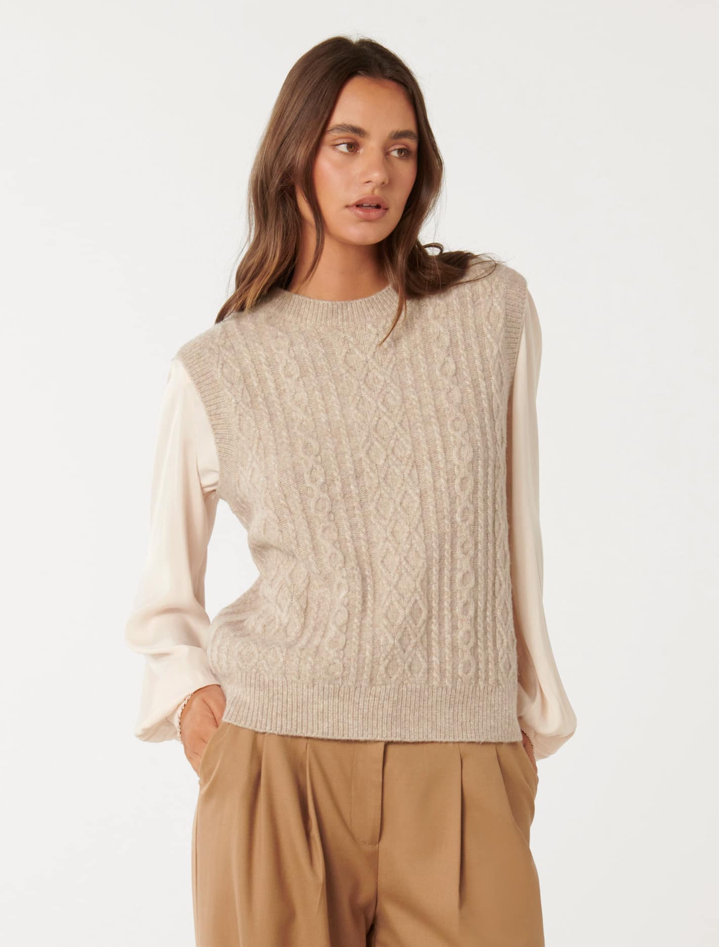 Indie Cable Knit Tabard Sweater