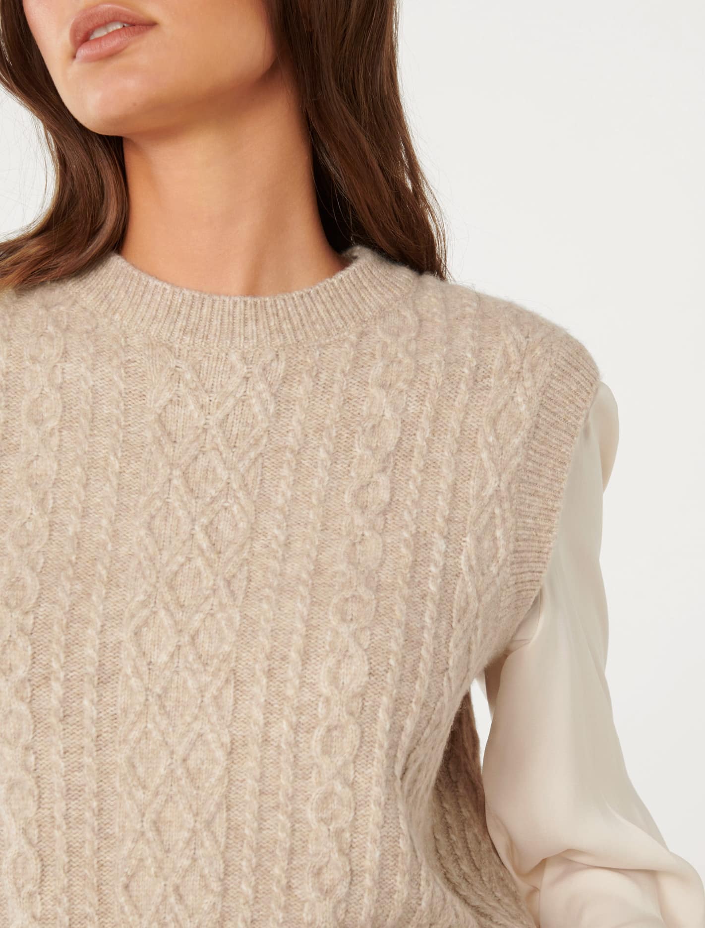 Indie Cable Knit Tabard Sweater