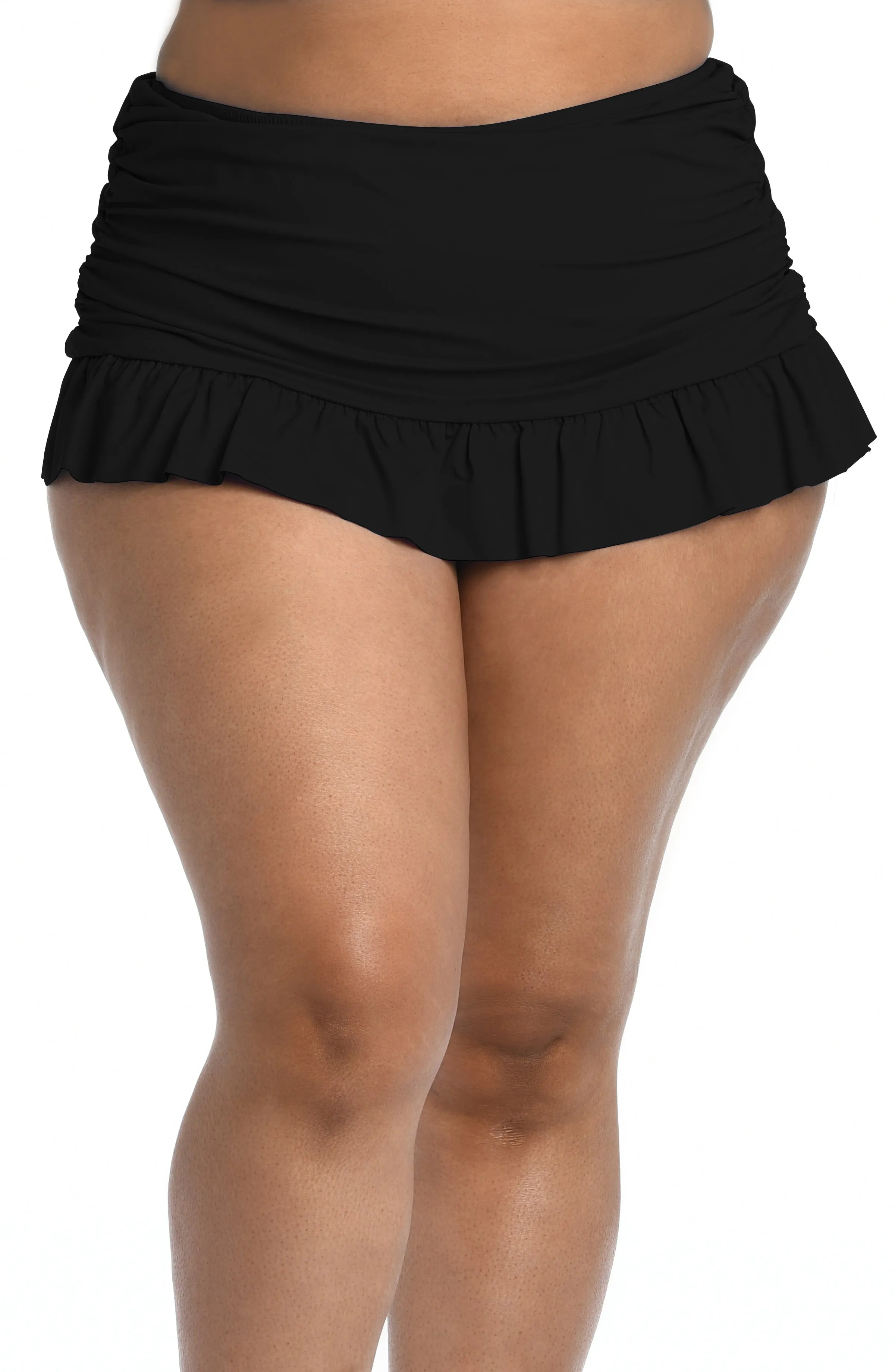 Island Goddess Ruffle Skirted Bottom - Black