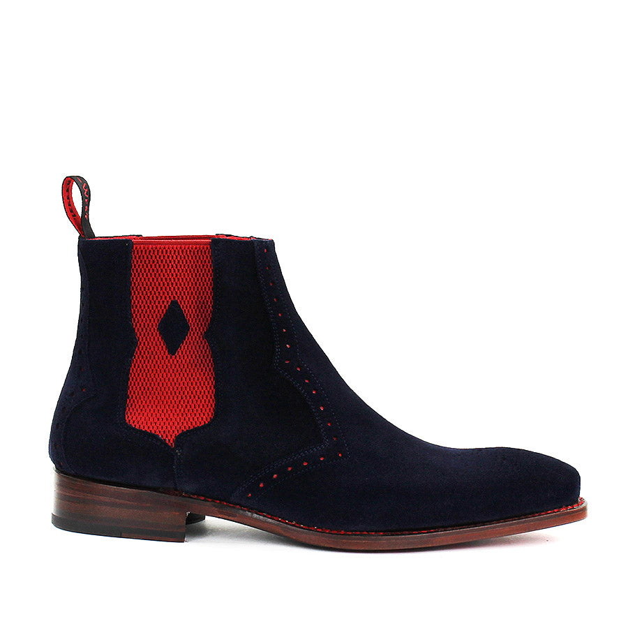 Jeffery West - Hunger Blood Suede Chelsea Boots in Dark Navy