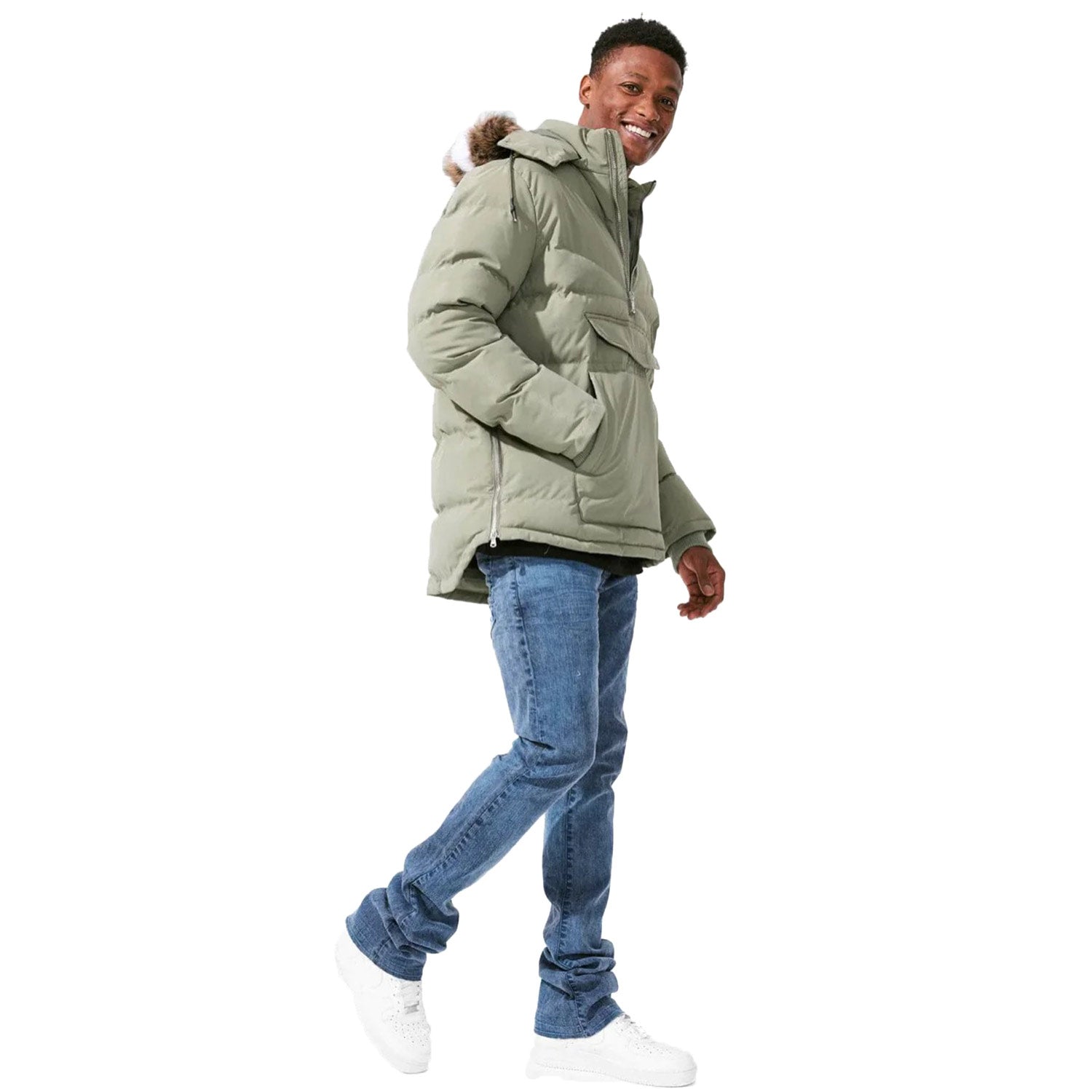 Jordan Craig Anorak Puffer Men's Jacket Army Green