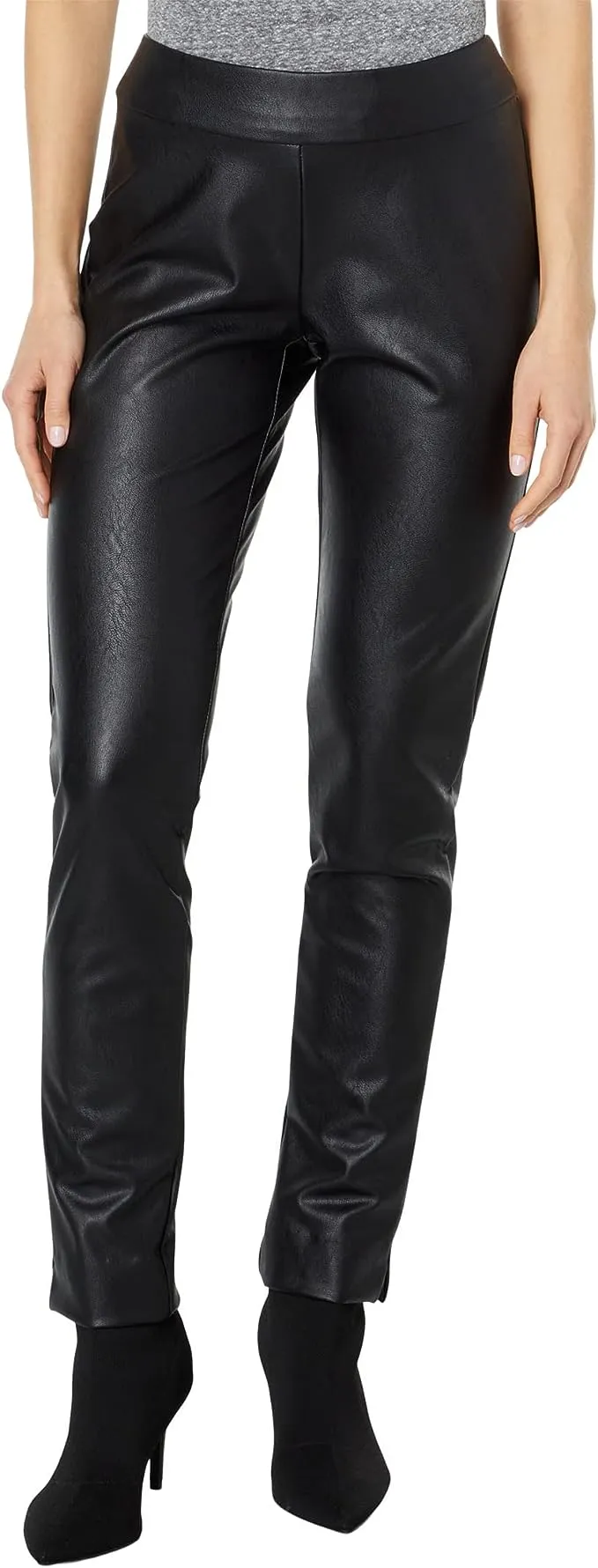 Krazy Larry Black Pleather Pull On Pant