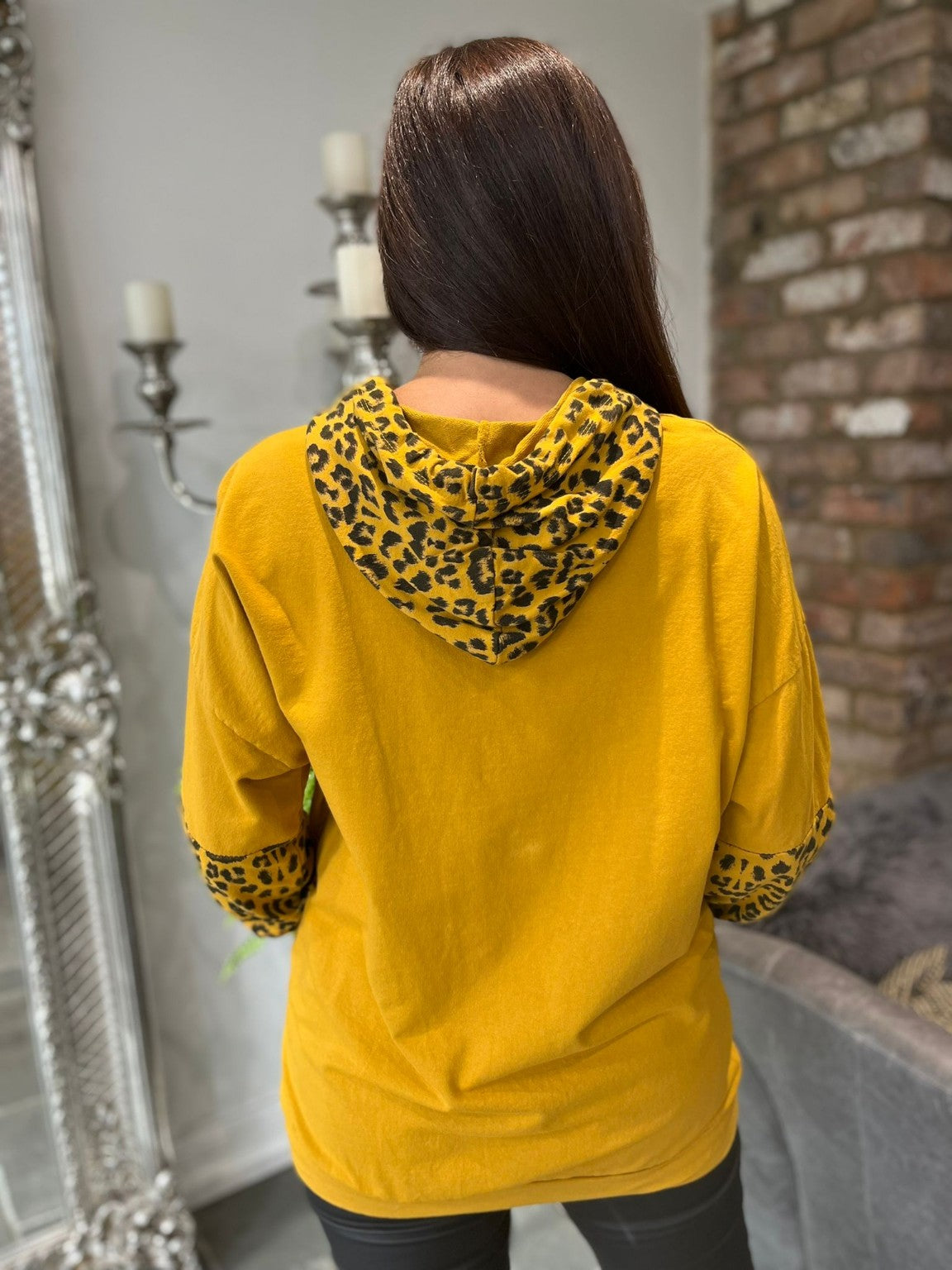 Leopard Sleeve Hoodie Sasha