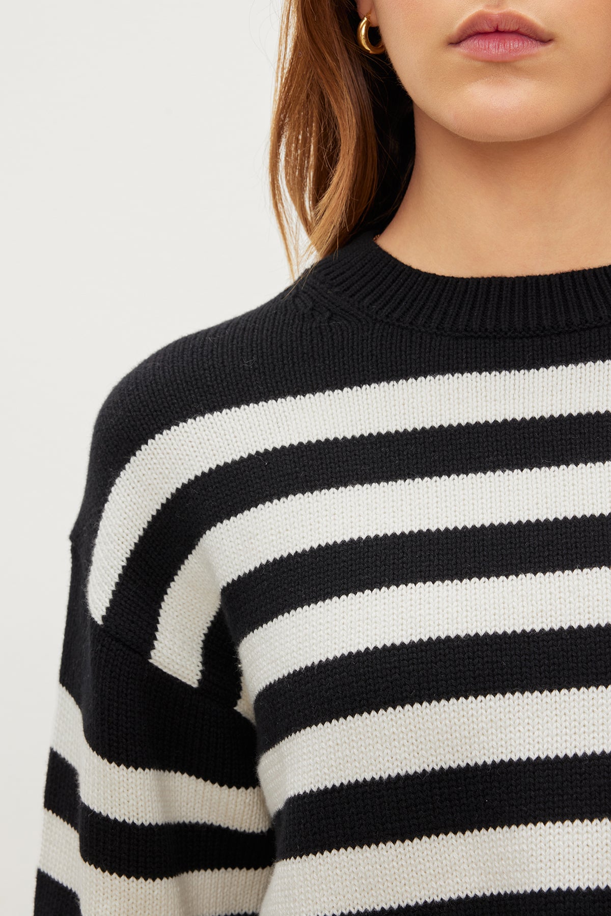 LEX STRIPED CREW NECK SWEATER