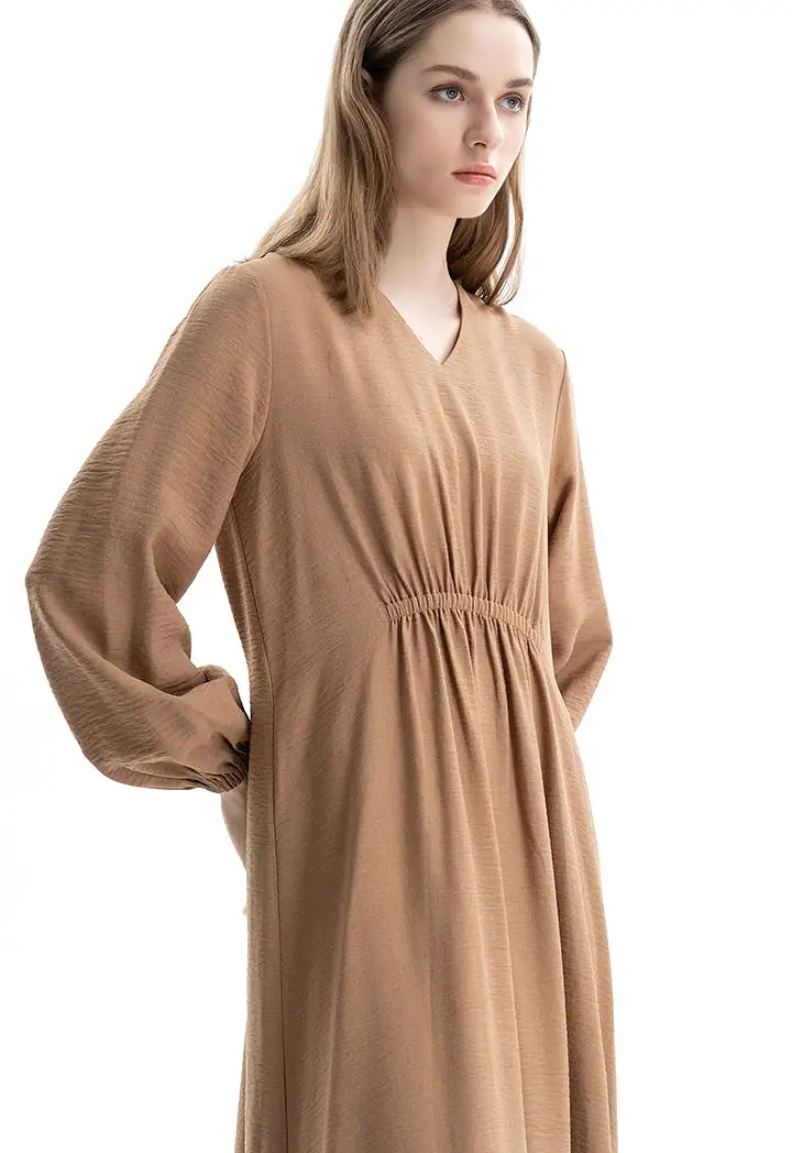 Linen Dress With Elasticated Waist