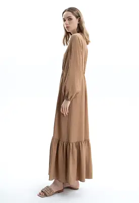 Linen Dress With Elasticated Waist