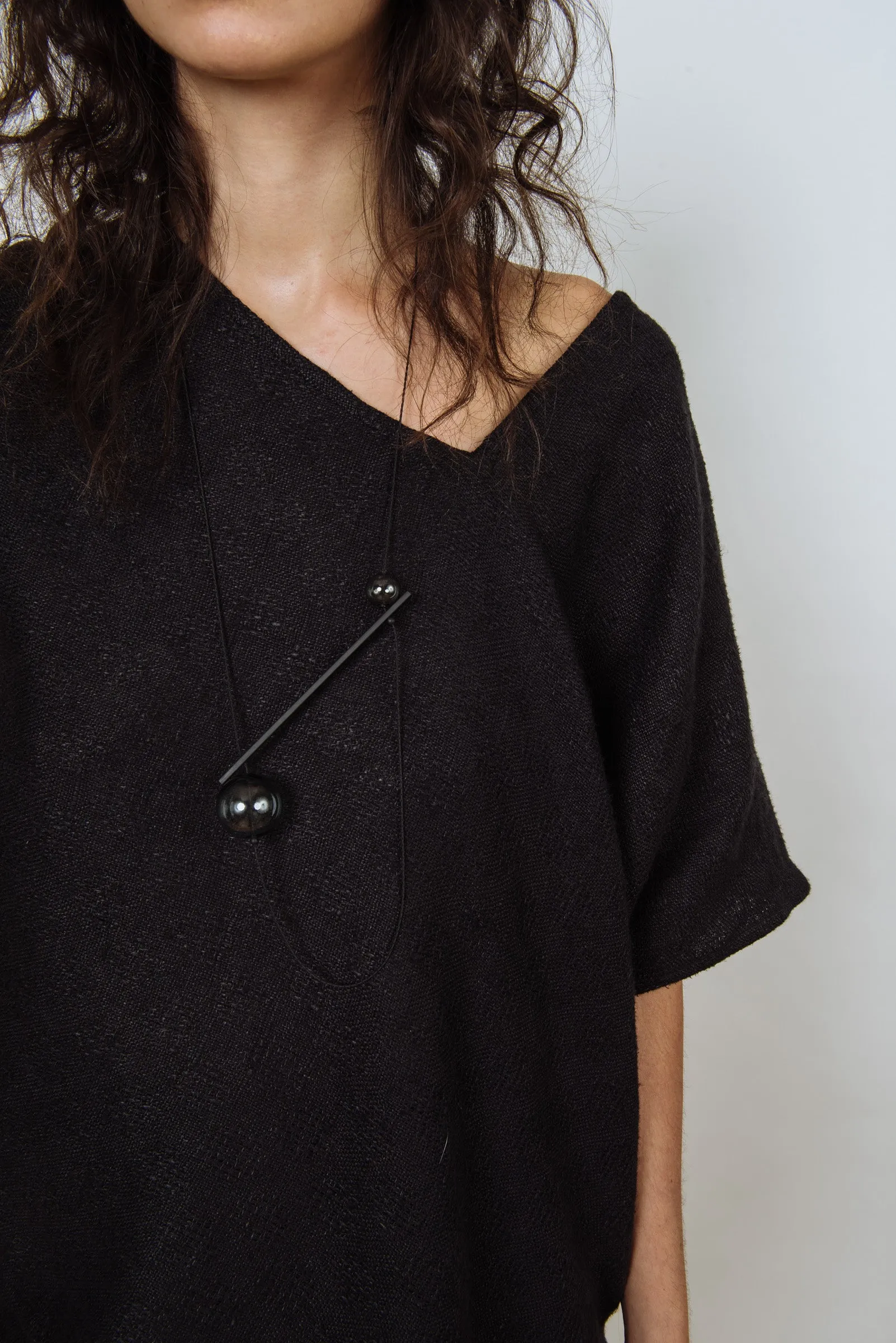 Linen Mojave Top | Black