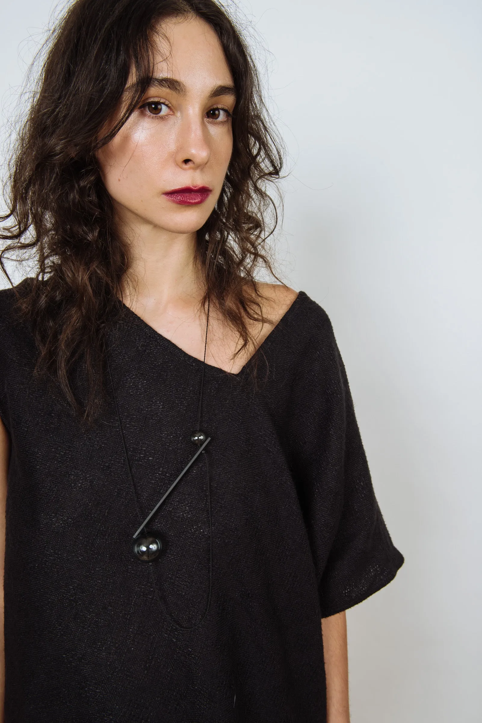 Linen Mojave Top | Black