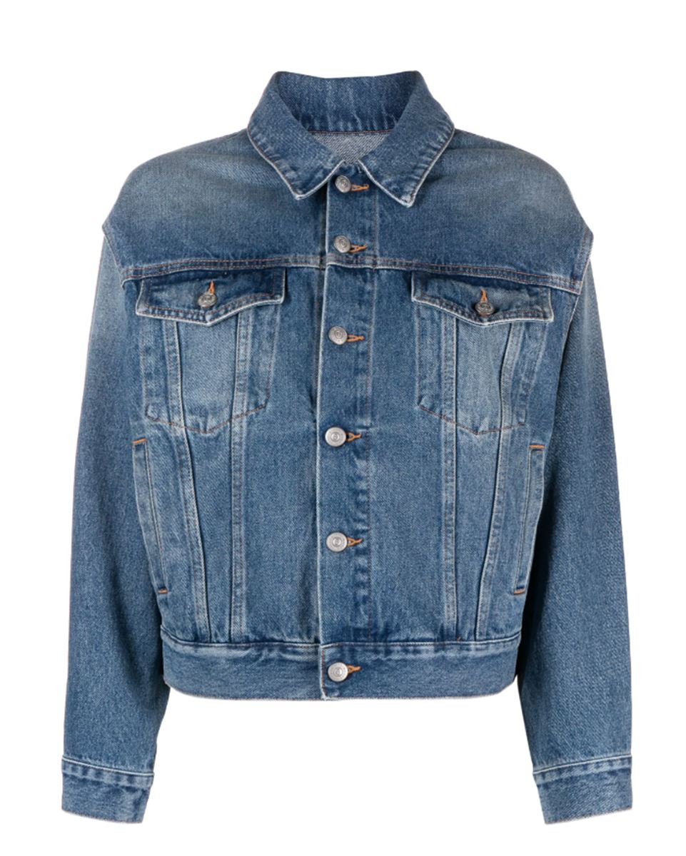 LOGO-BUTTONS ARMHOLE DENIM JACKET