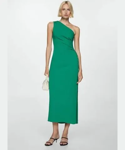 MANGO Asymmetric dress with draped details