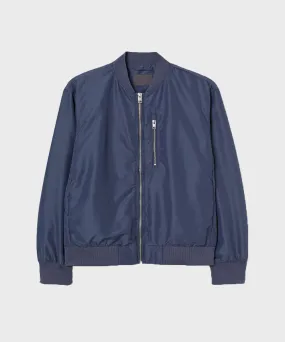 Mens Blue Bomber Jacket | Blue Zipper Mens Bomber Jacket