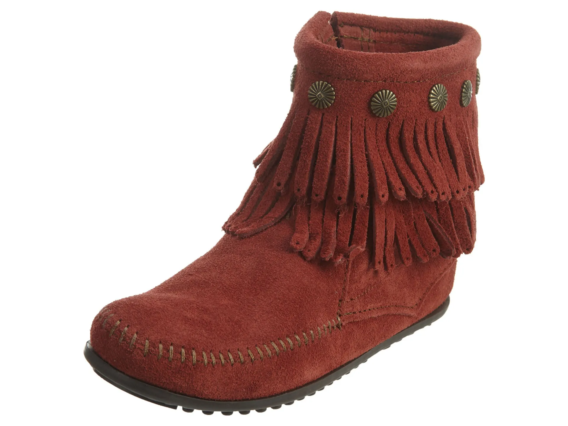 Minnetonka Double Fringe Side Zip Womens Style : 696f