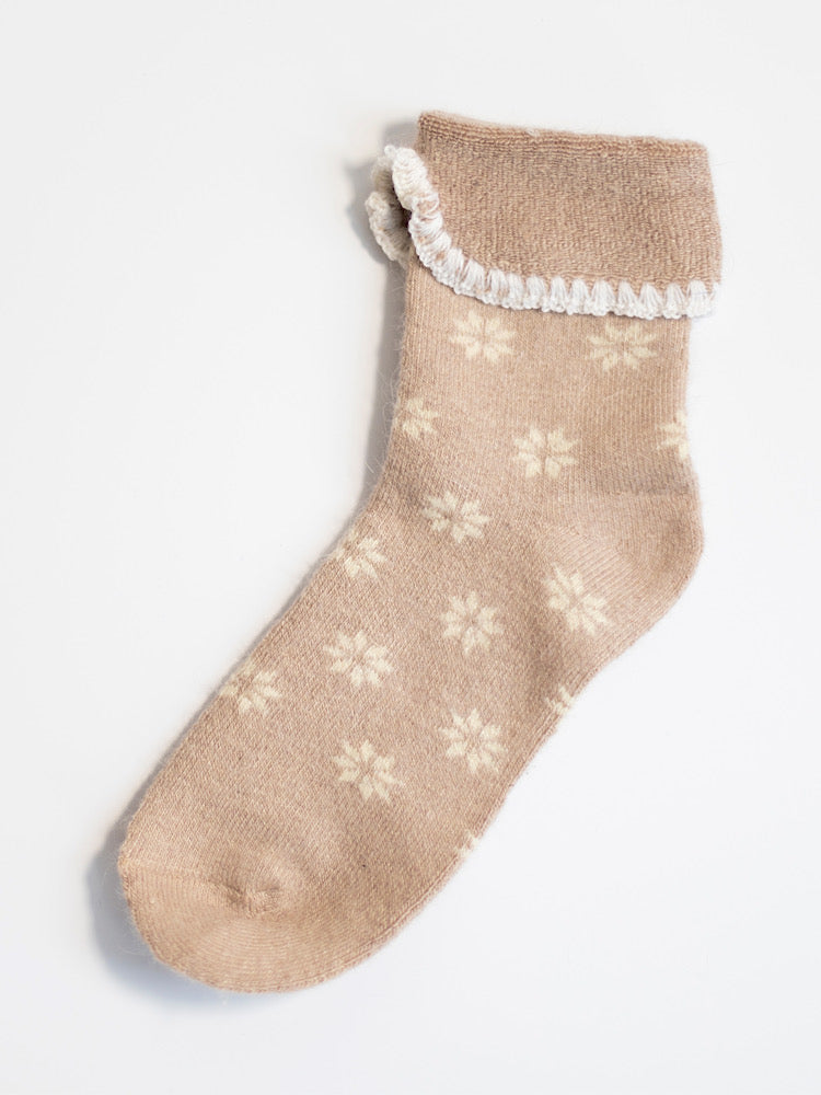 Mocha Patterned Luxury Cosy Socks